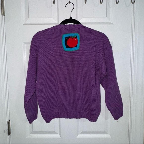 Purple Cardigan with Colorful Patchwork - Picture 4 of 4